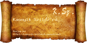 Kasnyik Szilárd névjegykártya